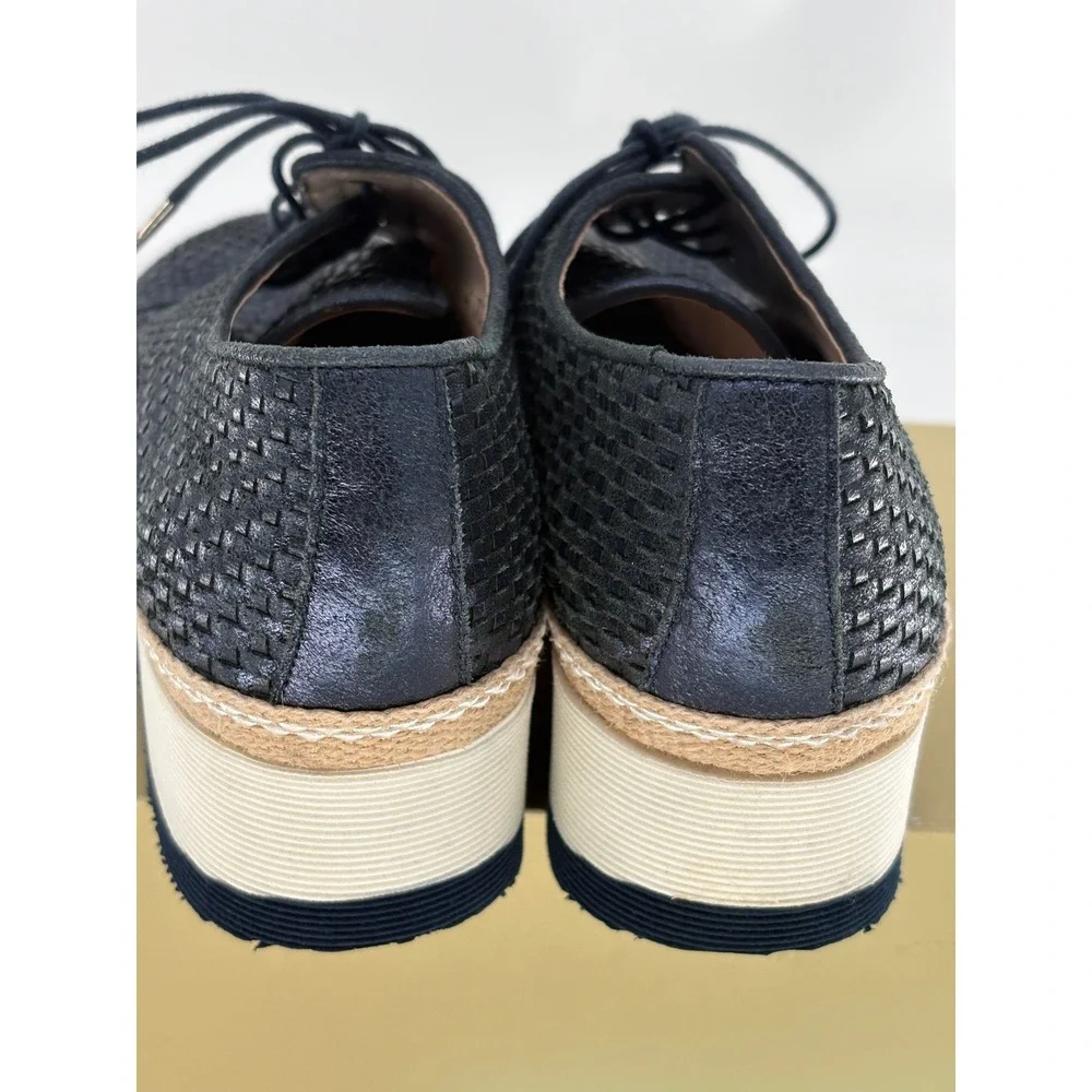 Pons Quintana Shoes Espadrille Women Size‎ 36 / 6 Blue Metallic Oxford Platform